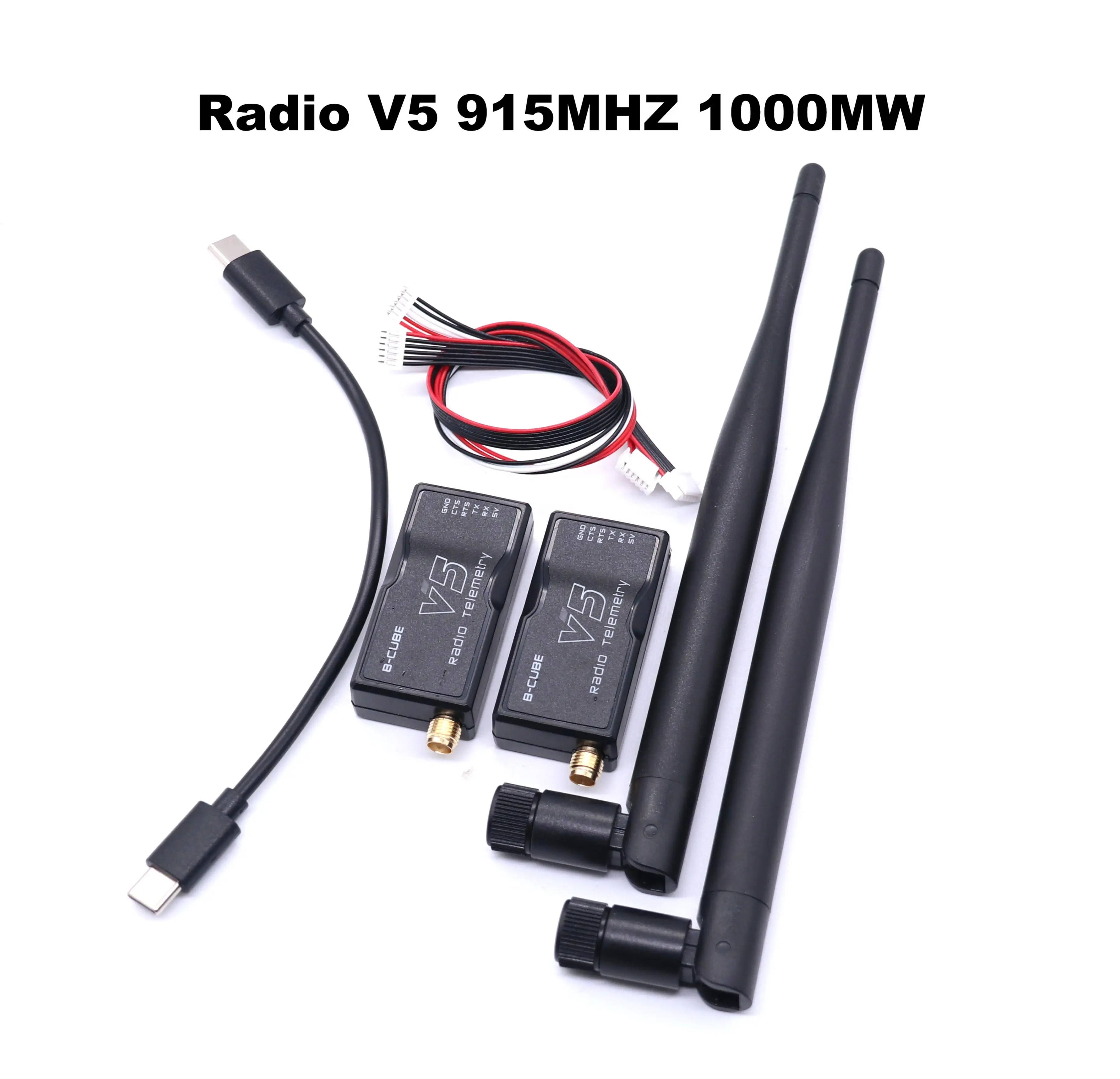 3DR Radio V5 Telemetría 433Mhz 915Mhz 100MW/500MW Módulo de transmisión de datos de aire y tierra con cables OTG para APM 2.8 /Pixhawk 2.4.8