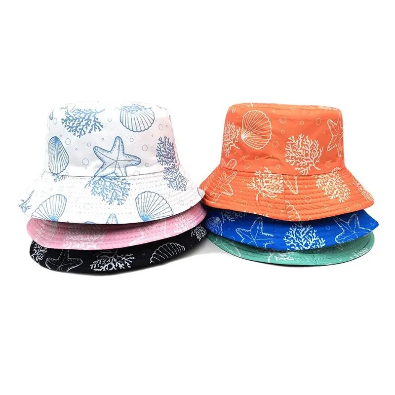 Four Seasons Polyester Cartoon Print Bucket Hat Fisherman Ha
