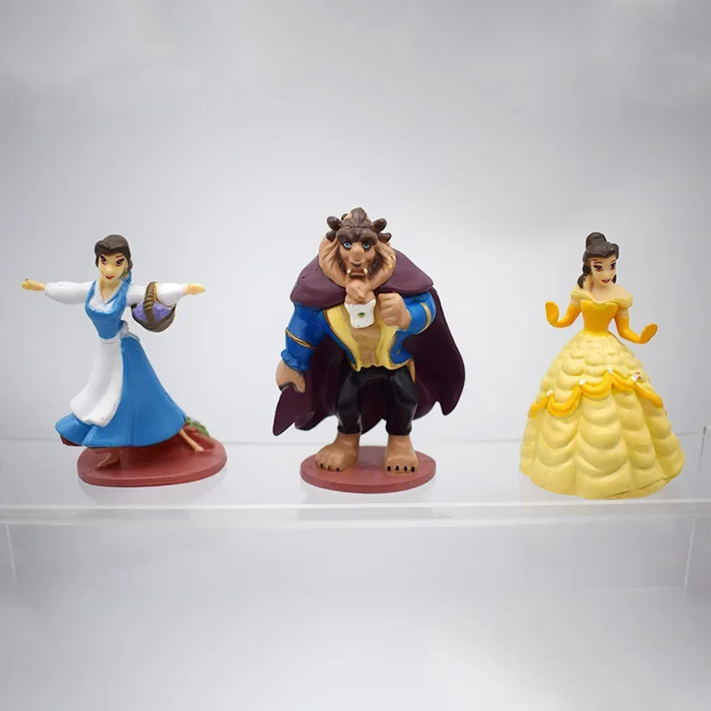 Figuras articuladas de PVC de DisneyBeauty y la Bestia de 6 piezas, Bella/Bestia/Lumiere/CogsworthKidsDecoración de regalo de Navidad Oferta especial