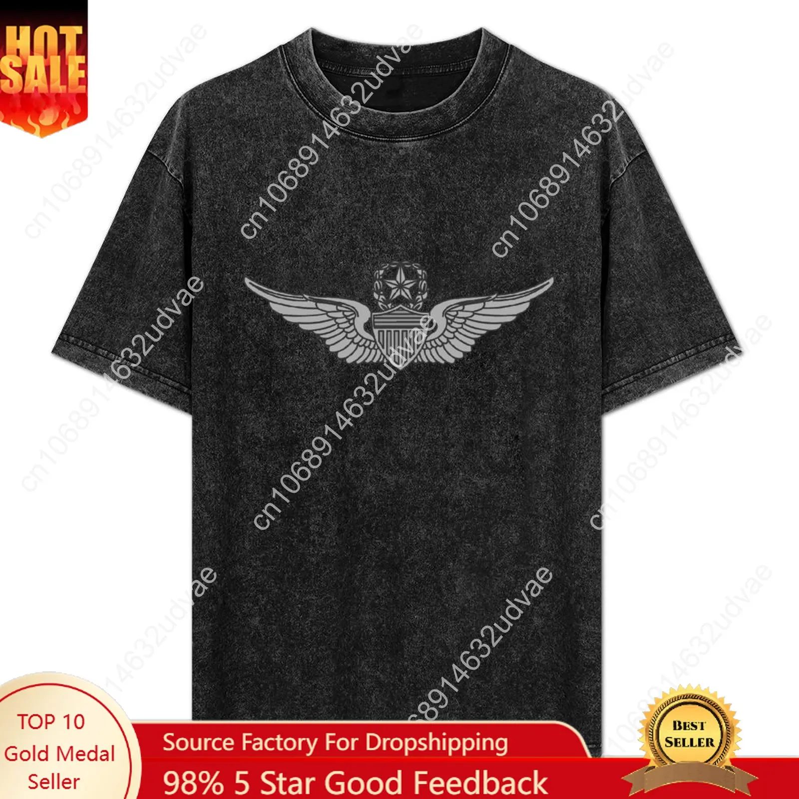 

US Army Senior Aviator Badge Pilot Wings Retro T Shirts Mans Womans Tshirt Short Sleeve T-shirt Custom Tops Clothes Tshirt