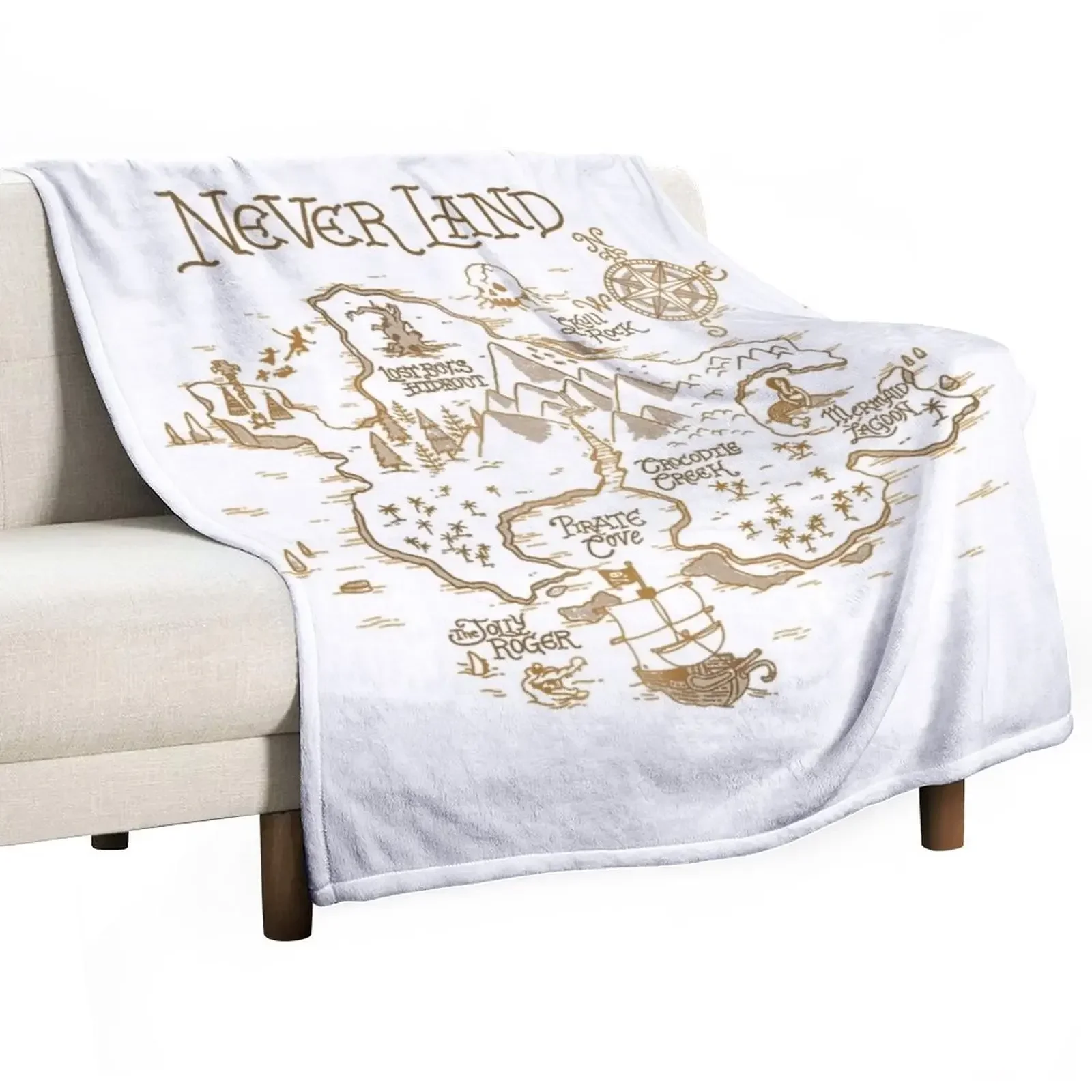 

Never Land Map Throw Blanket For Sofa Thin Decorative Beds Polar for sofa Blankets