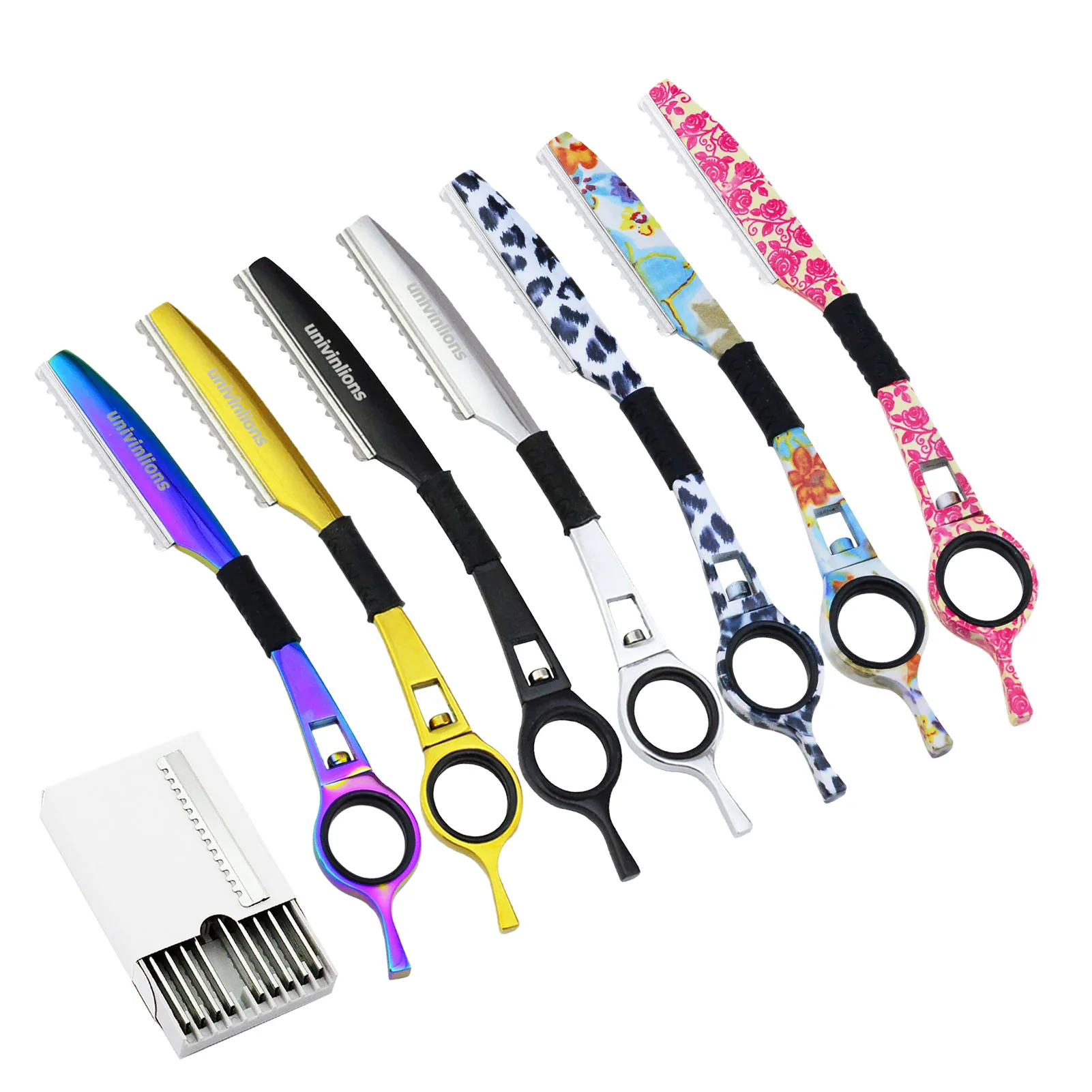 1 Rotary Razor+10 Blades Hairstyling Thinning Shear Hairdressing Scissors Straight Salon Hairdresser Razor Hair Cutter Barber