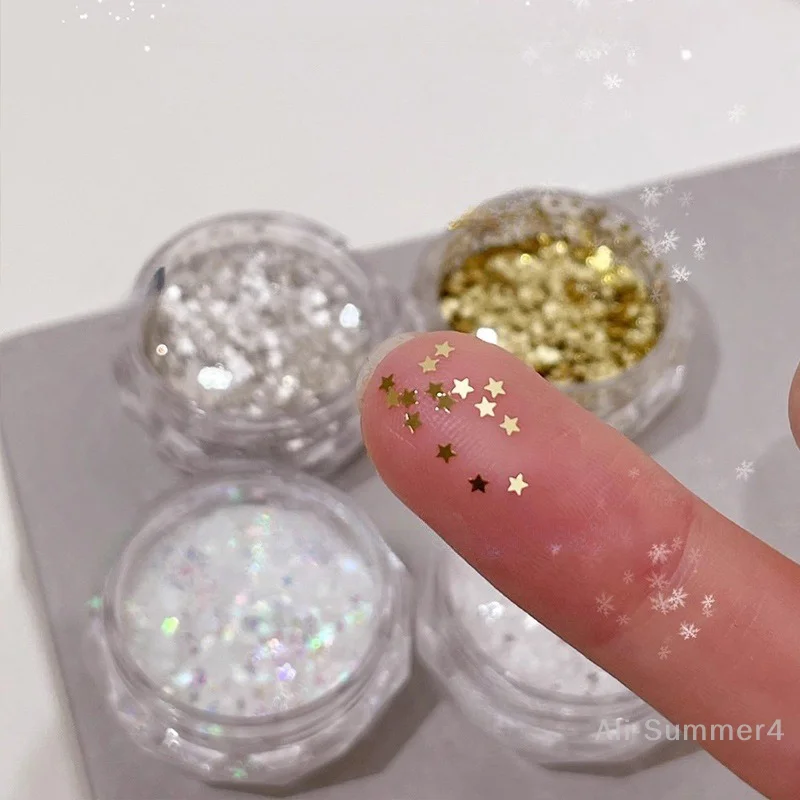 1 mm Mini Sparkling Star Nagelglitzer Funkelndes Pentagramm Nageldekoration Nagelsalon Design Niedliche Accessoires DIY Nail Art Design