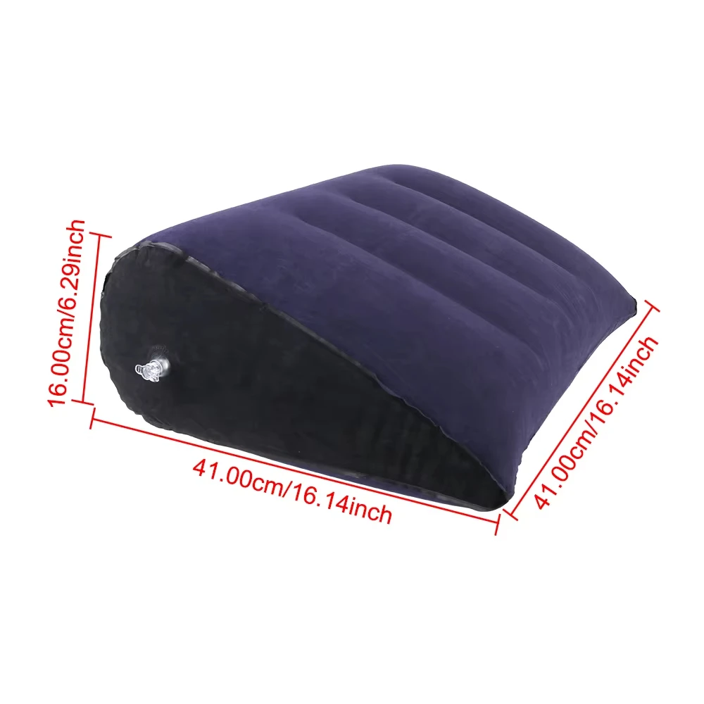 PVC Flocking For Travel Office Car Inflatable Triangle Pillow Portable Foot Rest Air Pillow Couple Love Cushion Relax Cushion