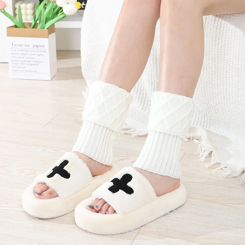 المرأة محبوك تنوعا الساق حامي غطاء الحذاء غطاء للقدم نمط قصير جديد الوجه على غطاء جورب دافئ محبوك #4