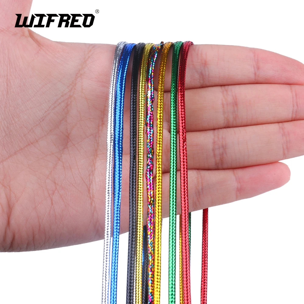 [ 2Pack /4m] Holographic Mylar Cord Gold Silver Pearl Flashabou Minnow Body Braid Flash Tubing for Fish Fly Tying Material 3mm