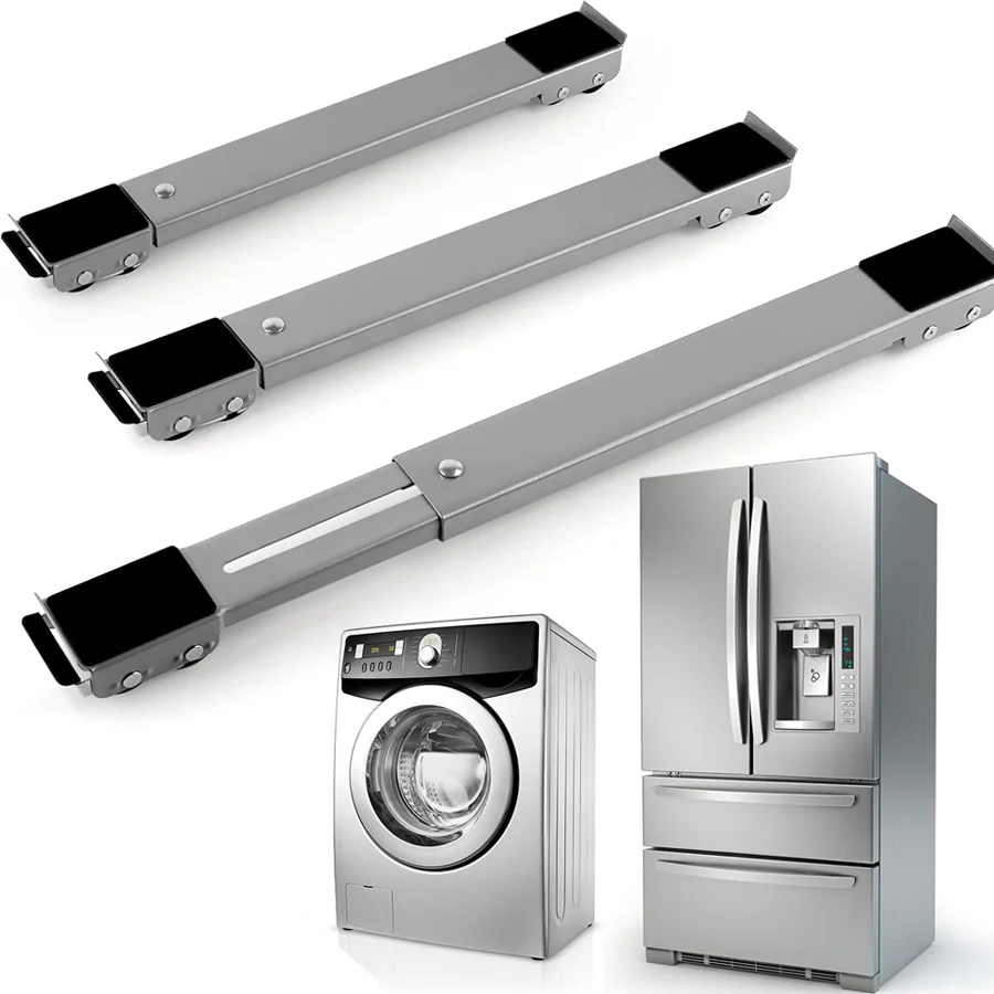 2pcs Metal Appliance Mobile Roller Base, Heavy Duty Expandable Furniture Moving Dolly for Washing Machine Refrigerator Dryer XJM