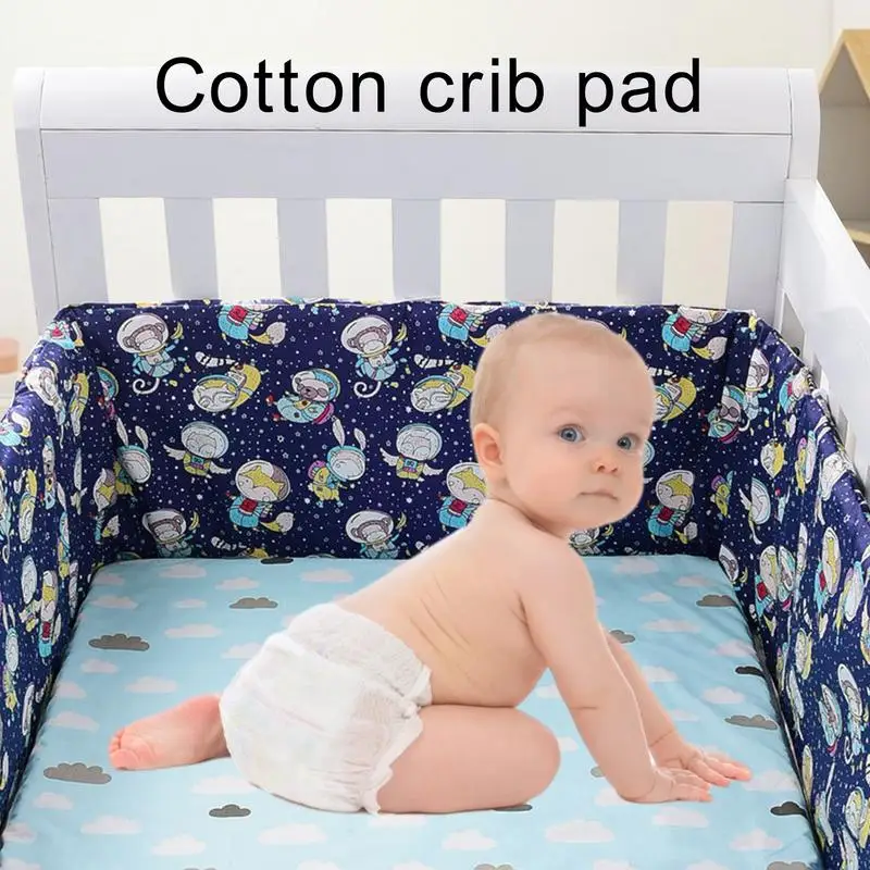 30*200cm Thicken Baby Crib Liner Washable Soft Baby Bed Bumper Protector Pad Infant Around Cushion Fence Cover For Newborn