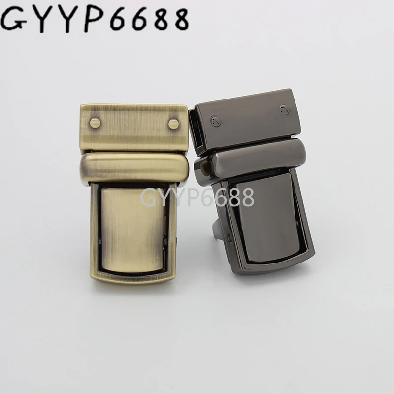 

1-5-20 sets 38x23mm big size tongue shape retro style push lock for gentlemen briefcase suitcase press locks for handbags