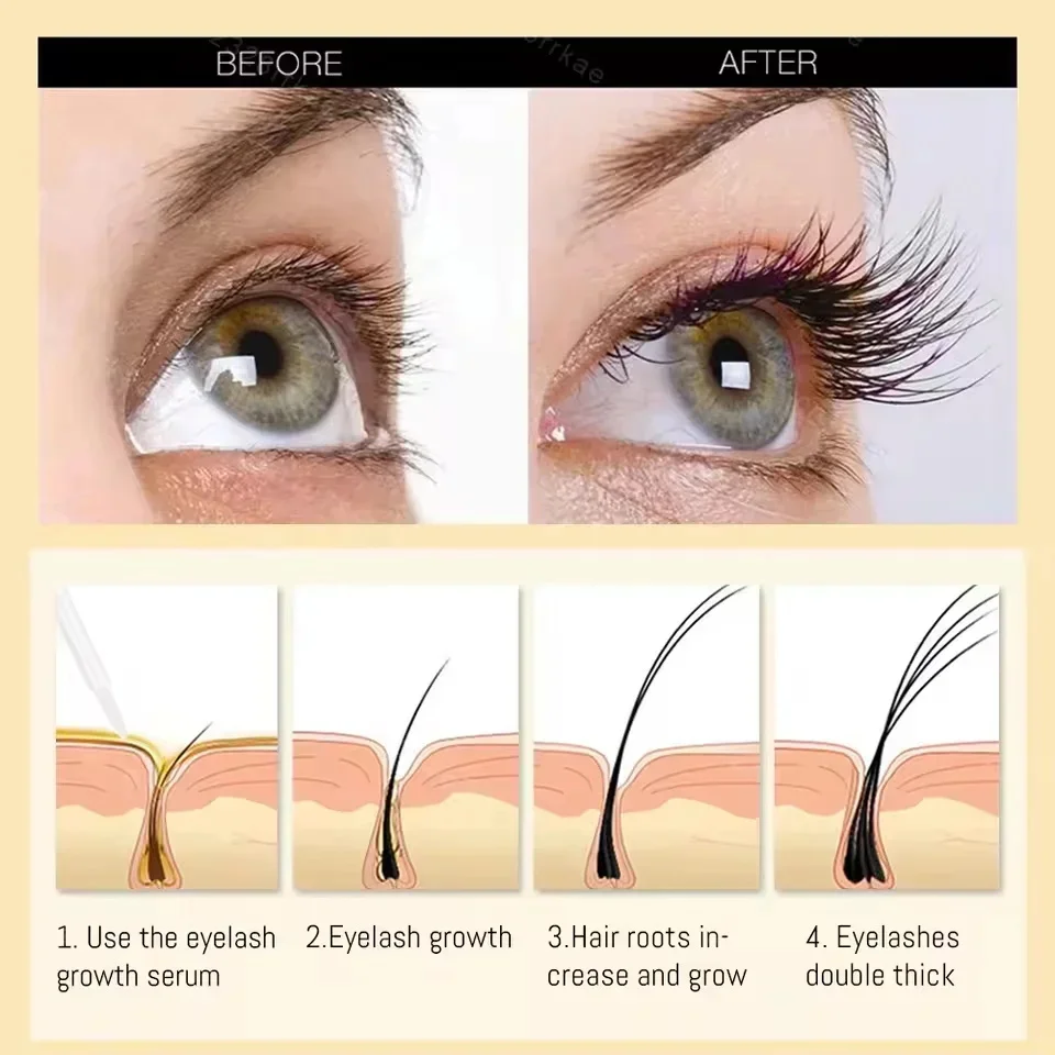 Soro de crescimento rápido de cílios, 7 dias, intensificador de cílios natural, mais cheio, mais grosso, curvador, tratamento de cílios, produtos de cuidados com os olhos, maquiagem