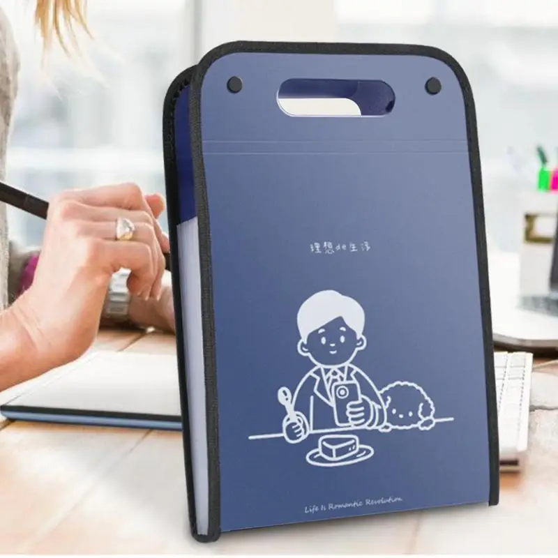 Vertical File Folder Vertical File Folder 13-Pocket Accordion Organizer Labels Attached Document Carry Bag With Handle For