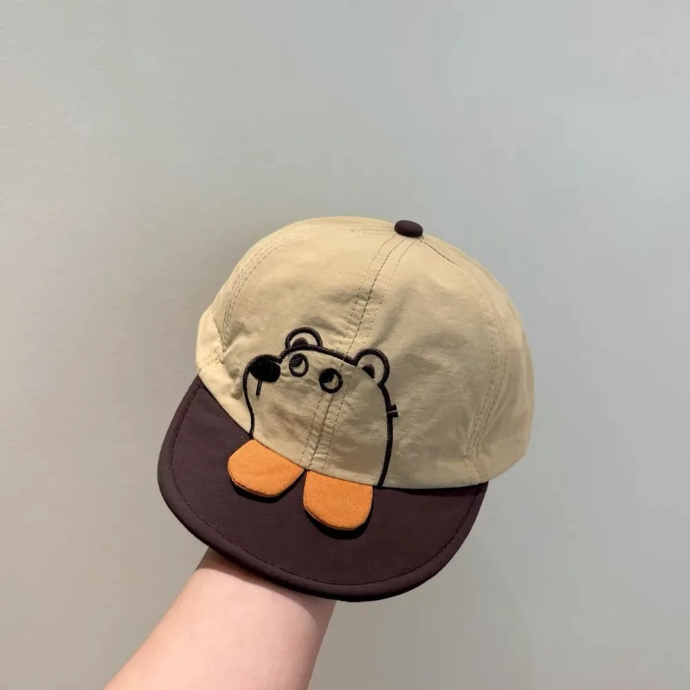 

Summer Short Brim Cartoon Bear Baby Hat Quick Dry Casual Infant Sun Visor Hat Cotton Japanese Newborn Sun Hat Boys/girls