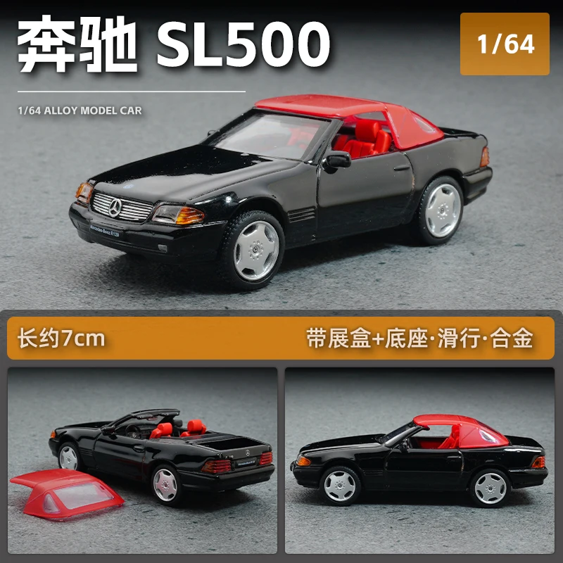 DCT 1/64 SL500& R129 alloy model simulation Car model Christmas Edition collection decoration