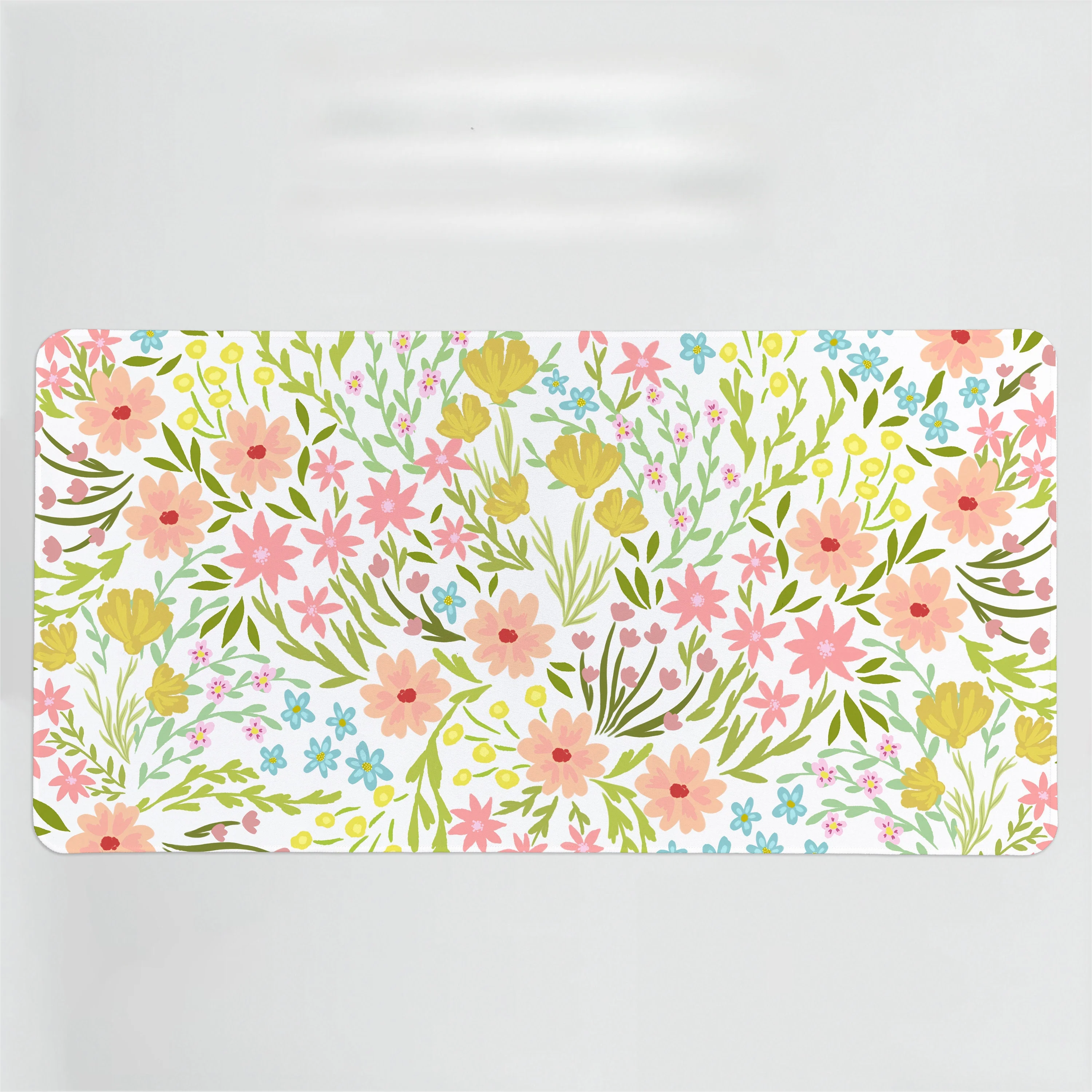 Summer Floral Desk Mat Cute Desk Pad Large Mousepad Soft Anti-slip desk mat desk table Computer Playmat Non-Slip Natural Rubber