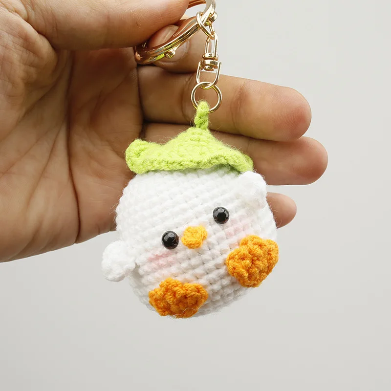 Cute Chick Crochet Keychains Cartoon Duck Knitting Doll Keychain For Bag Pendant Crochet Animal Doll Gifts Custom Accessories view 5