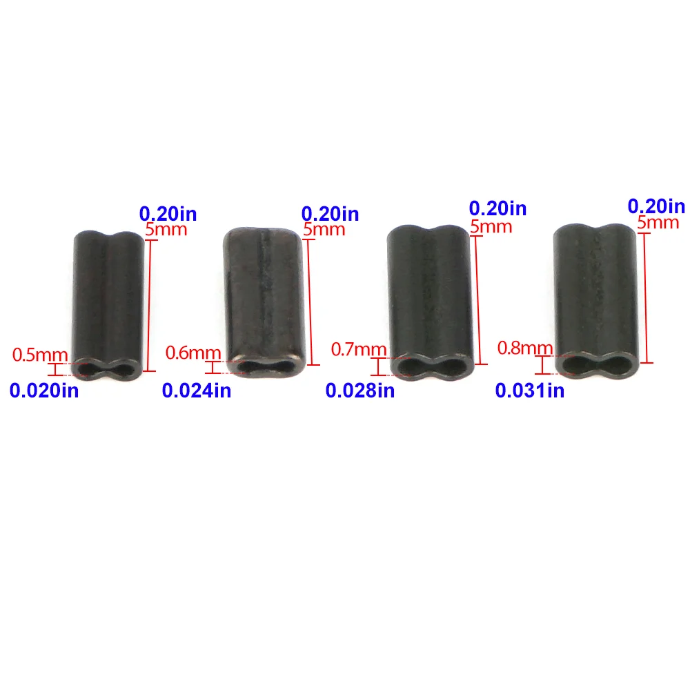 Hirisi AG161 Doppelhülsen-Crimps für Karpfenangeln, Crimp-Tubes für geflochtene Leinen, zur Herstellung von Hair Rigs, Angelleinen-Verbinder – Detail 4