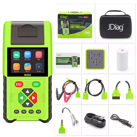 JDiag M200 EFI Motorcycle Diagnostic Scanner Tool Read Clear Fault Code Moto for Yamaha Honda Kawasaki Suzuki BMW Adapter Cable