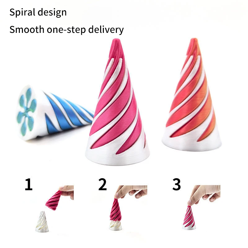 

1Pcs Ins Ornament Sculpture 3D Printed Toy Spiral Cone Decompression Artifact Children's Educational Toy