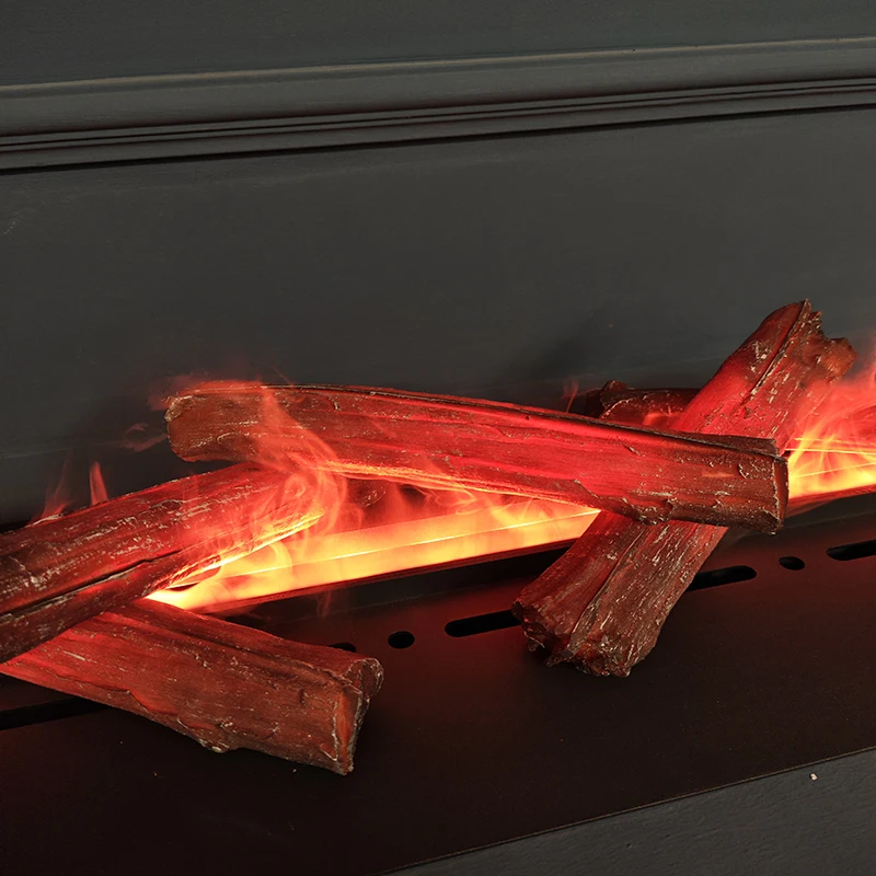 【Hot】Simulation Firewood Flame Lamp Fake Charcoal Resin Artificial Electric Fireplace LED Realistic Atomization Fireplace Decora