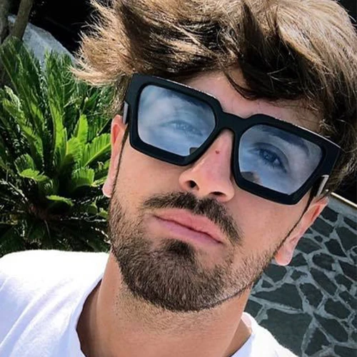 Gafas de sol cuadradas Steampunk para hombre, gafas de sol Retro Punk de diseñador de marca de lujo, gafas de sol populares Ins Unisex para hombre