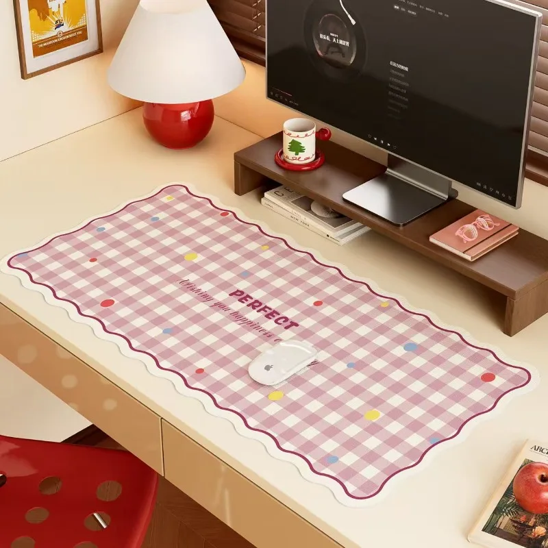 

Cartoon illustration mouse pad oversized cute girl dormitory computer table pad large keyboard pad