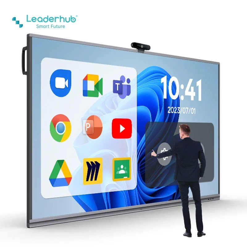 Leaderhub 86 Inch Smart Board Whiteboard 4+32GB Interactive Flat Panel for School Education