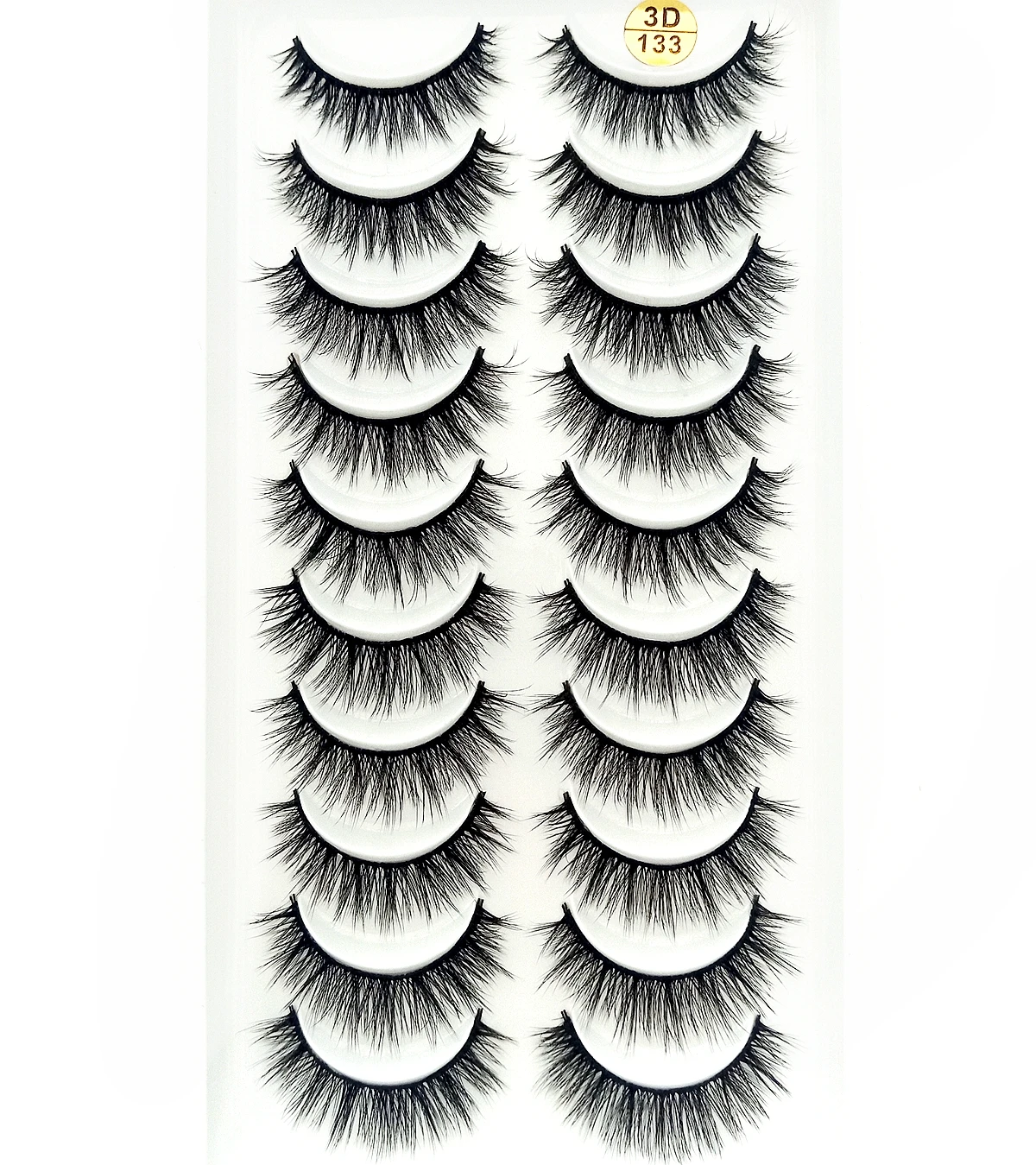 HBZGTLAD Multi-style 10Pairs Soft Mink False Eyelashes Handmade Wispy Fluffy Long Lashes Natural Eye Makeup Tools Faux EyeLashes