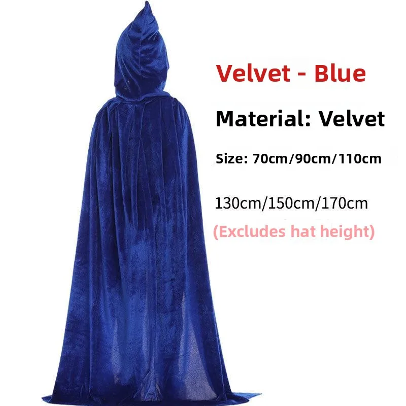 Jubah Penyihir Musim Semi Gugur untuk Bermain Peran, Kostum Pentas Tari, Mantel dengan Tudung, Pakaian Penyihir Wanita, Busana Wanita
