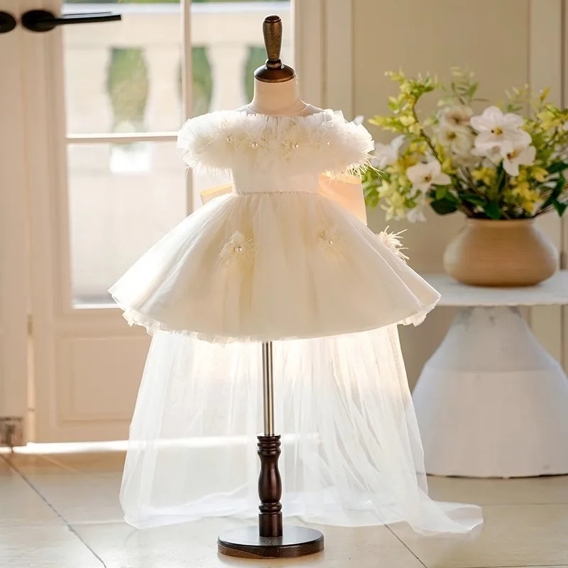 Piano Evening High-end Flower Wedding Little Girl Princess Dress Children's Host Performance