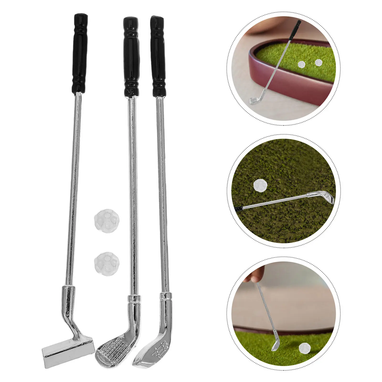 

Набор миниатюрных клюшек для гольфа: изысканный, прочный, из сплава, для декоративного оформления дома