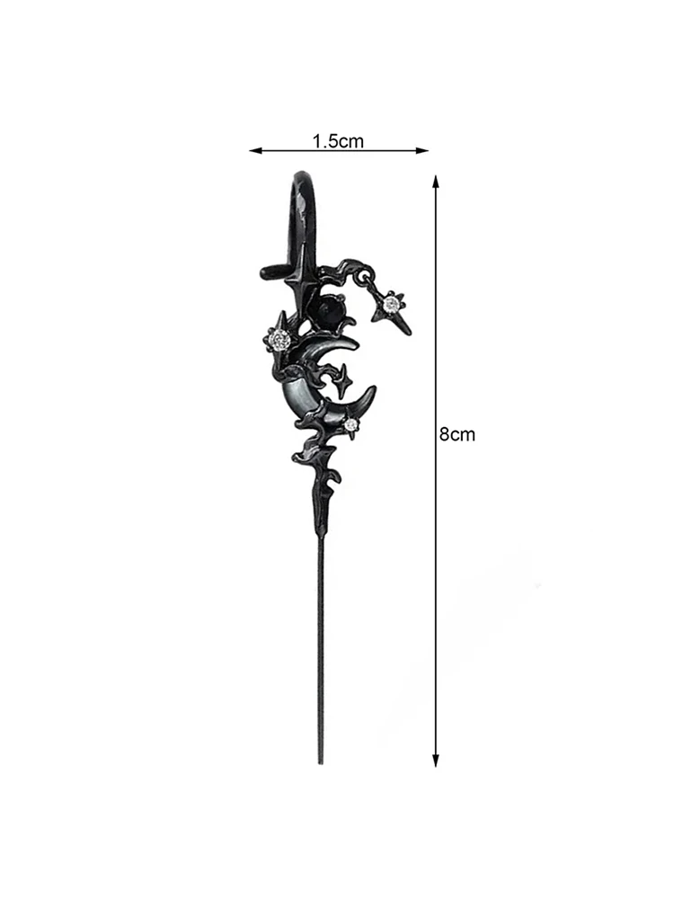 ZHUHE Piercing Ear Needle Set Cyberpunk Style For Women And Men Jewelry Accessories