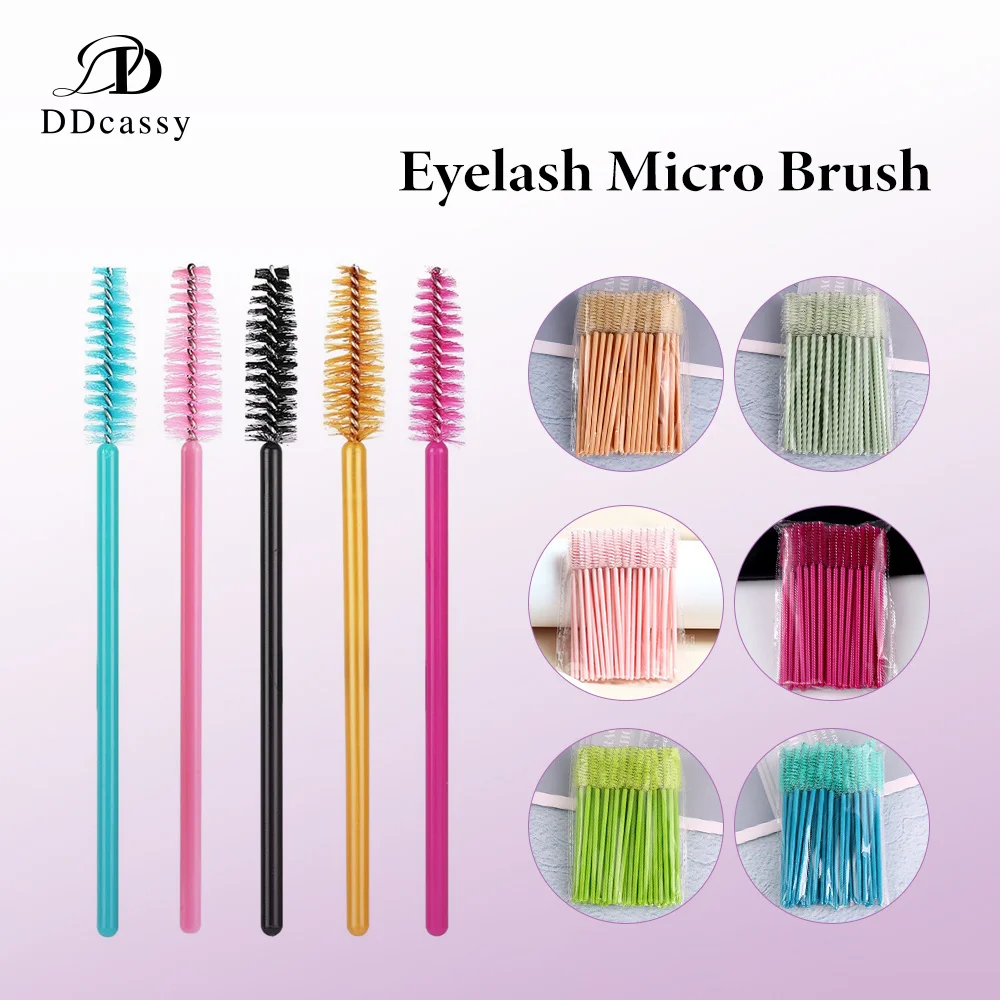 Groothandel borstel make-up tools 50 stuks kam wegwerp mascara individuele 18 kleuren applicator toverstaf wimperborstel