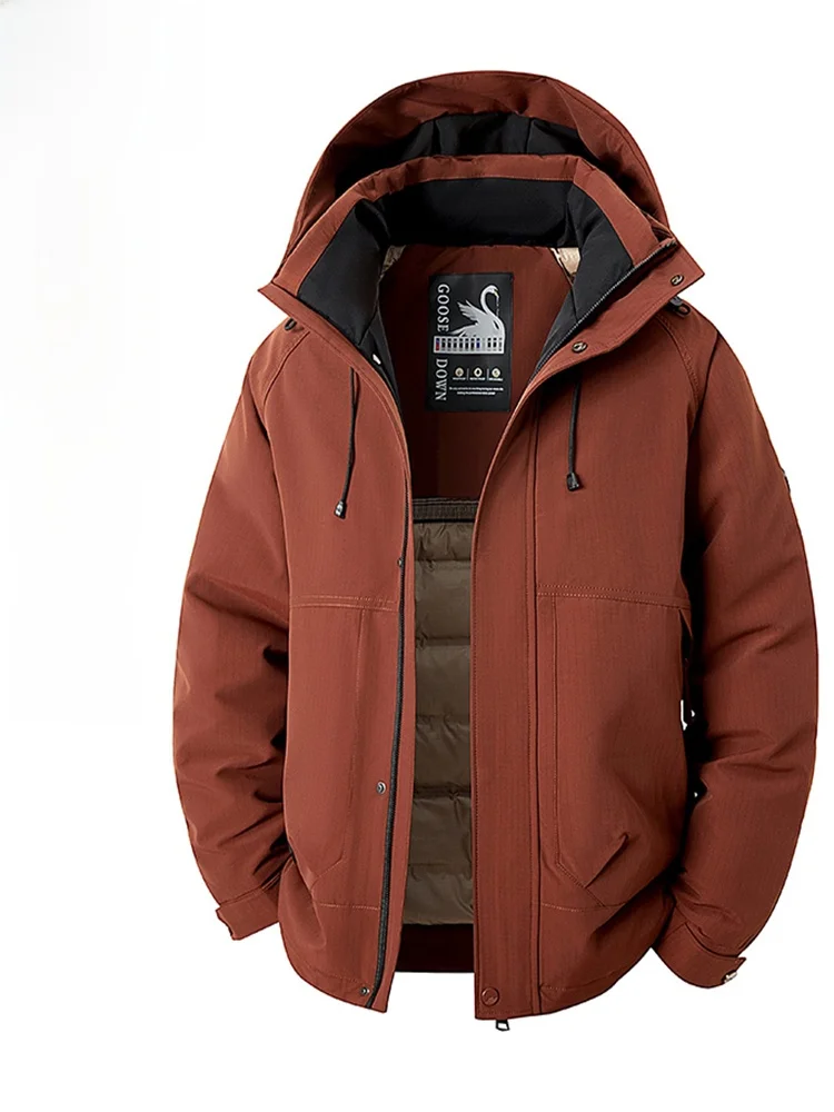 

Thiened Tee-Proof Hooded Casual Du down Jaet Winter Warm Outdoor Workwear Color Blo Polyester Fiber TUCANO