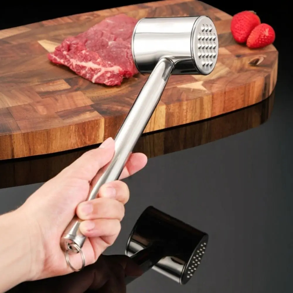 Stainless Steel Dual-head Use Meat Tenderizer Hanging Corrosion-resistant Meat Knocker Professional Rust-proof Meat Mallet Chef