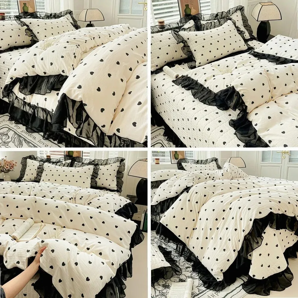 Printed Duvet Cover Lace Comforter Cover Women/Girls Room Bedding Home Blanket Covers funda nordica (Pillowcase Need Order)