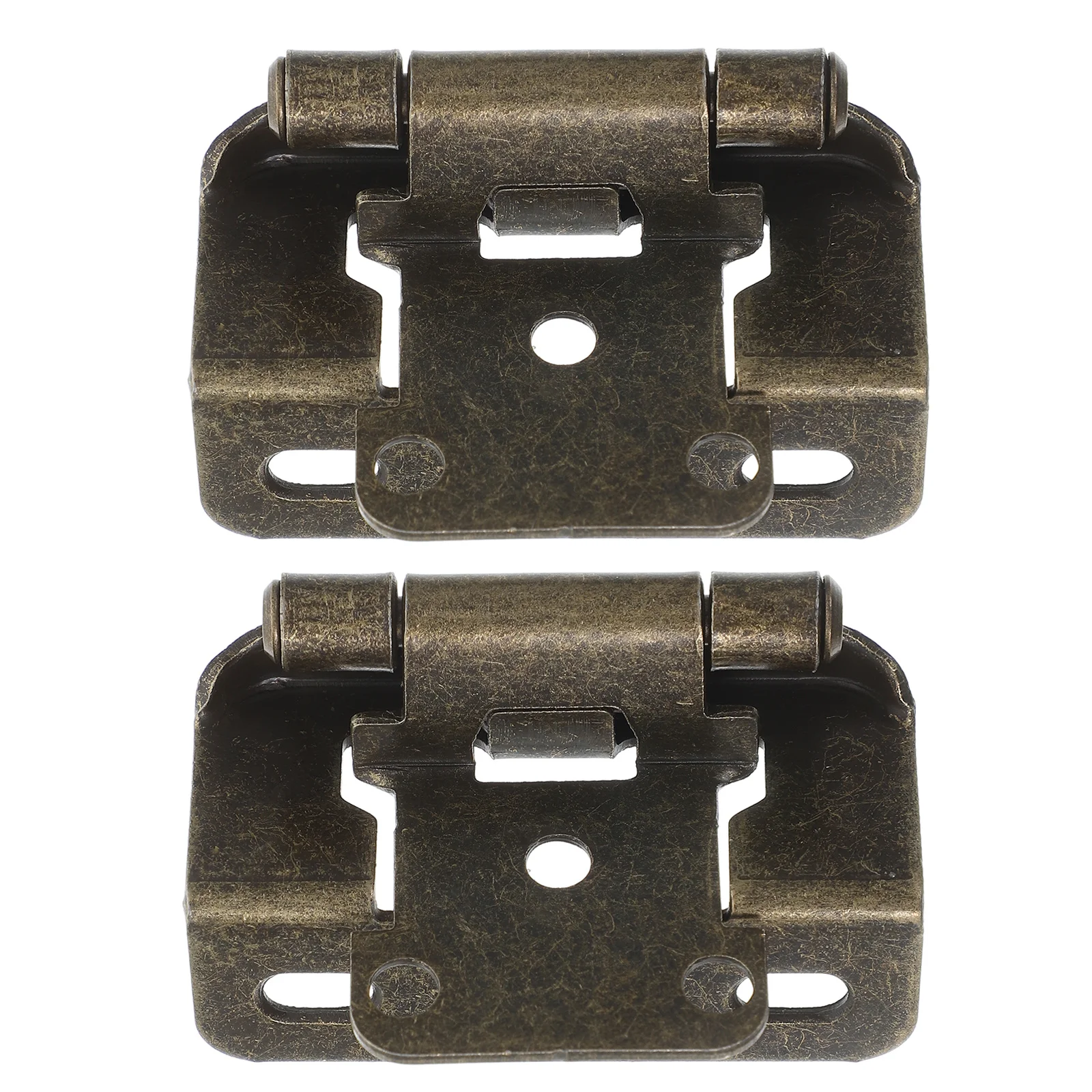 

2Pcs Overlay Self-Closing Cabinet Door Hinges Semi Concealed Heavy Duty Brushed Nickel Close Hinges for Rv Marine Yacht Home