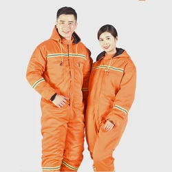 Winter cold and warm one-piece work clothes, outdoor fishing and skiing cotton jackets