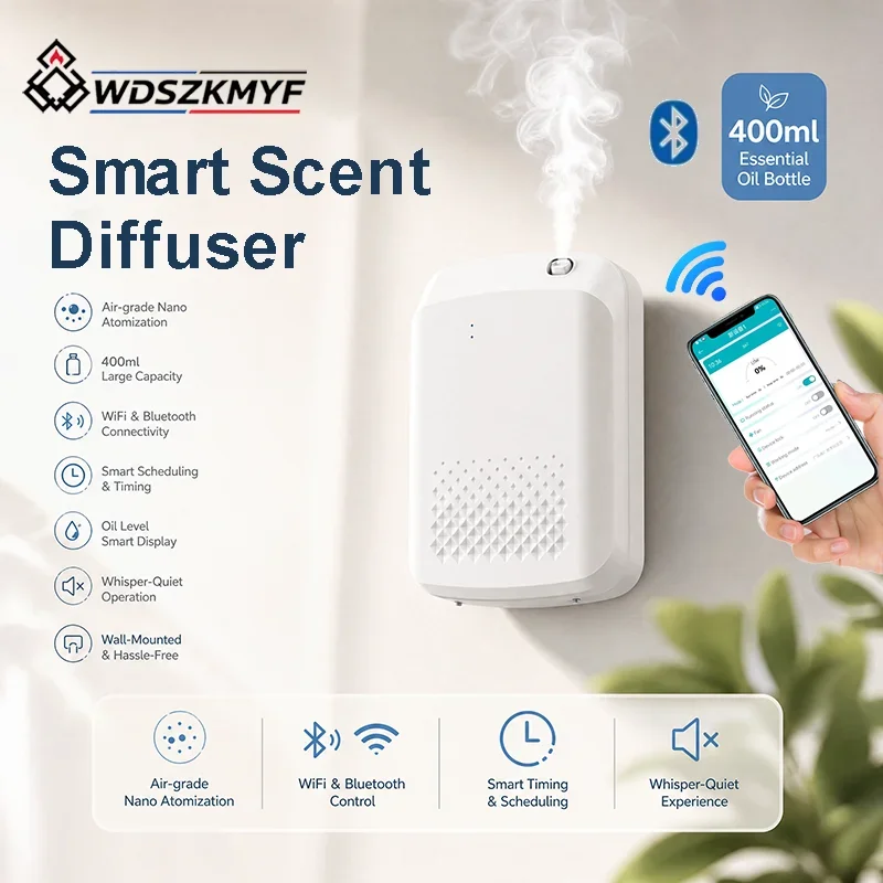Electric Essential Oil Aroma Diffuser Wall Mount Fragrance Scent Machine Indoor Air Freshener For Home Hotel Salon Office