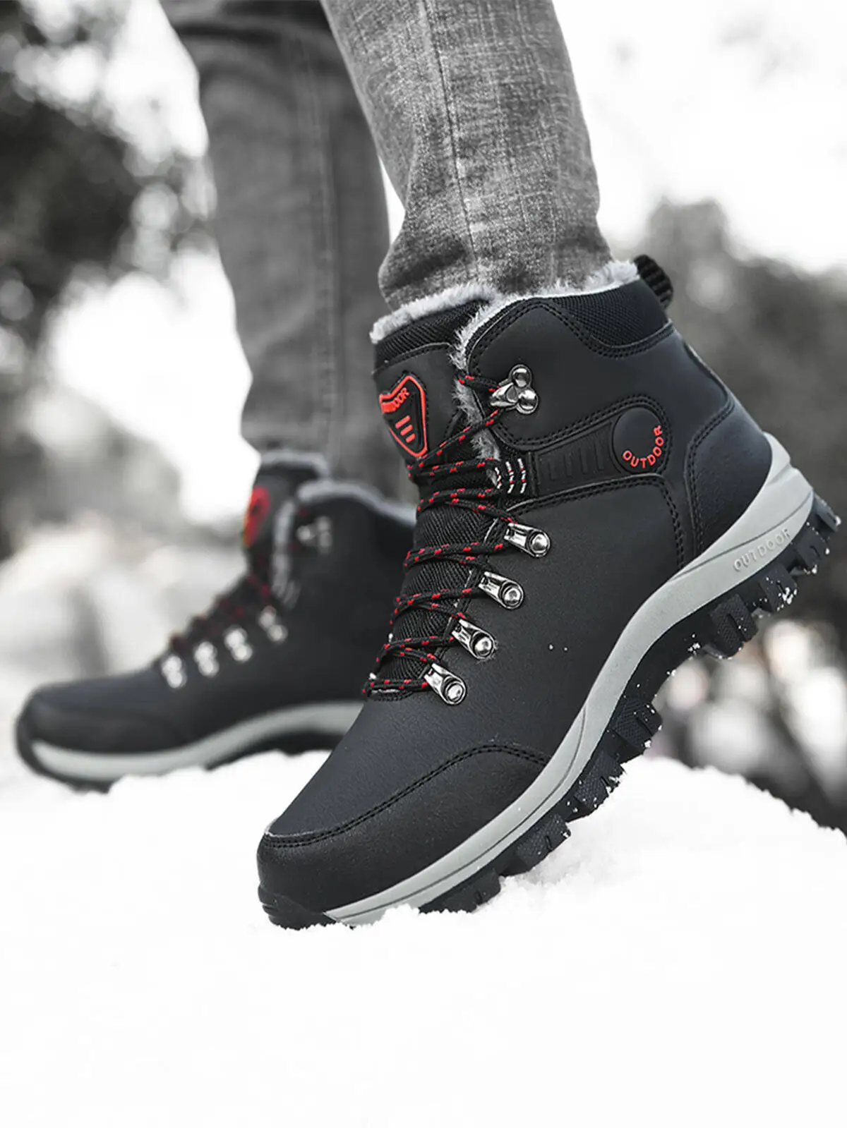 Winterstiefel für Herren aus Mikrofaser-Leder, Schneestiefel mit Plüschfutter, Warme Freizeitschuhe, Wasserdichte Herrenstiefel, Frühlings-Knöchelstiefel für Männer, Größen 36-48 – Detail 11
