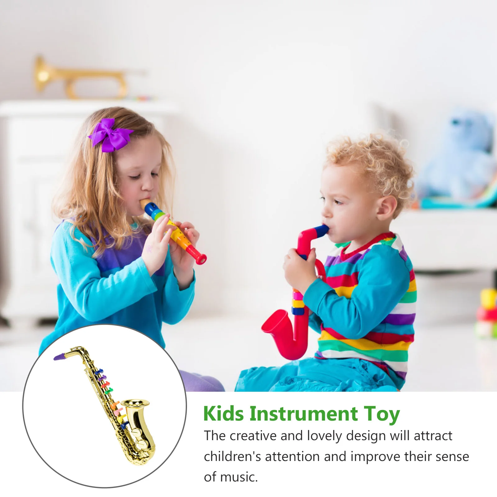 Musical Instrument Toys Educational for Kids Sax Miniature Instruments Ages 3-5