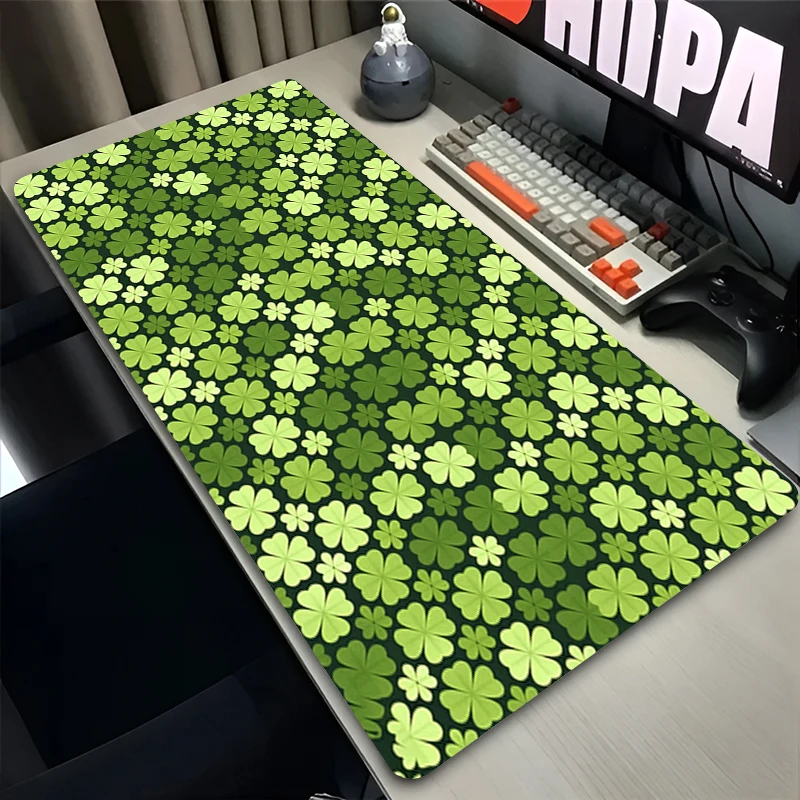 Mouse Pad Four-leaf Clover Extended Mouse Pad PC Computer Keyboard Pad Lucky Plant Table Mat Gaming Accessories Large Mousepad