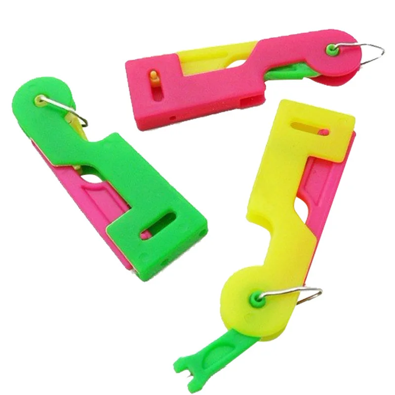 5Pcs/Lot Plastic Multi-functional Needle Threader  Elderly Convenient Automatic Sewing Needle Threader Thread Guide Tools