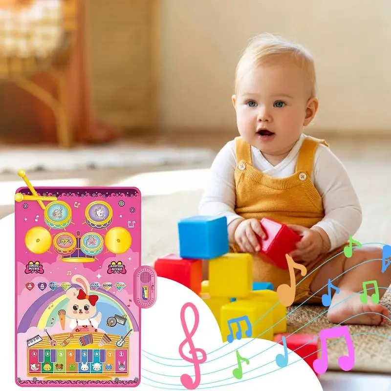 Piano Drum Play Mat Boys Touch Sensor Musical Play Mat Toy Creative Funny Musical Instrument For Boys Girls Kids Toddler