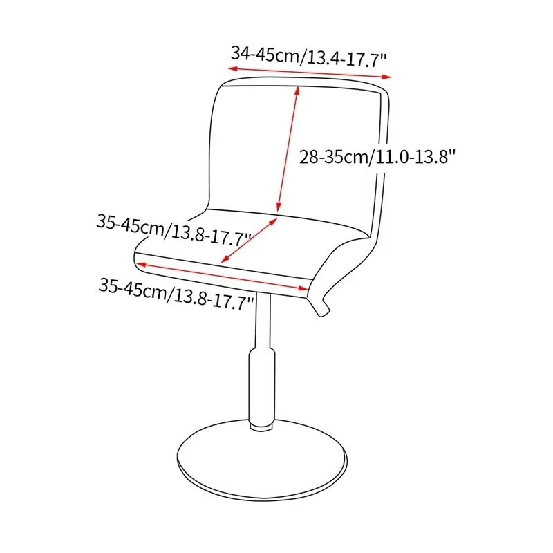 1Pcs Bar Stool Cover Elastic Bar Stool Cover Water Repellent Solid Color Short Back Chair Cover