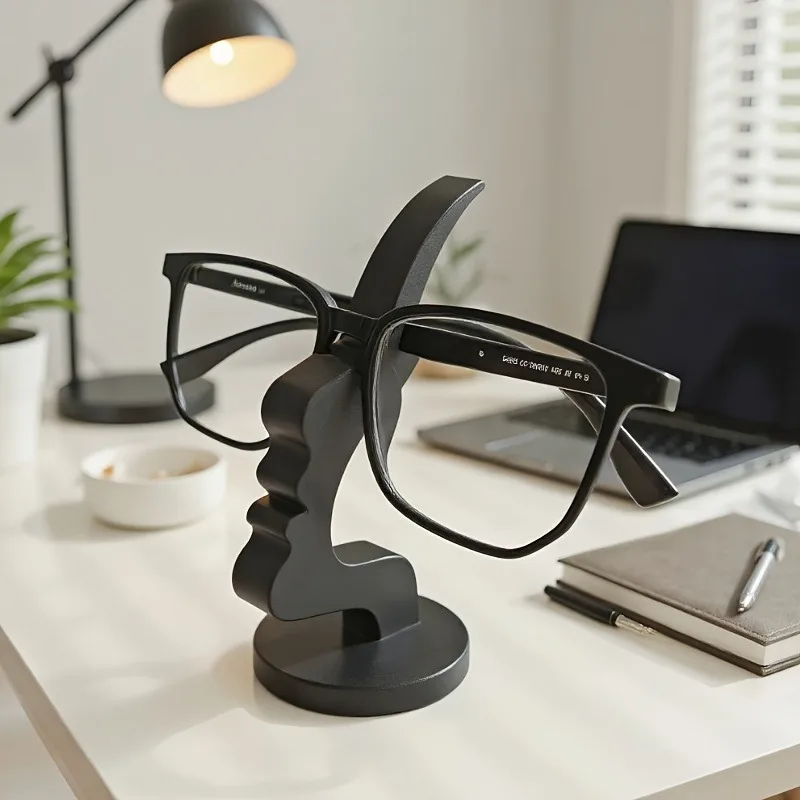 Sturdy Eyeglass Holder Curved Eyewear Organizer Stand with Anti-Slip Base Space Saving Desk or Nightstand Decor Glasses Display