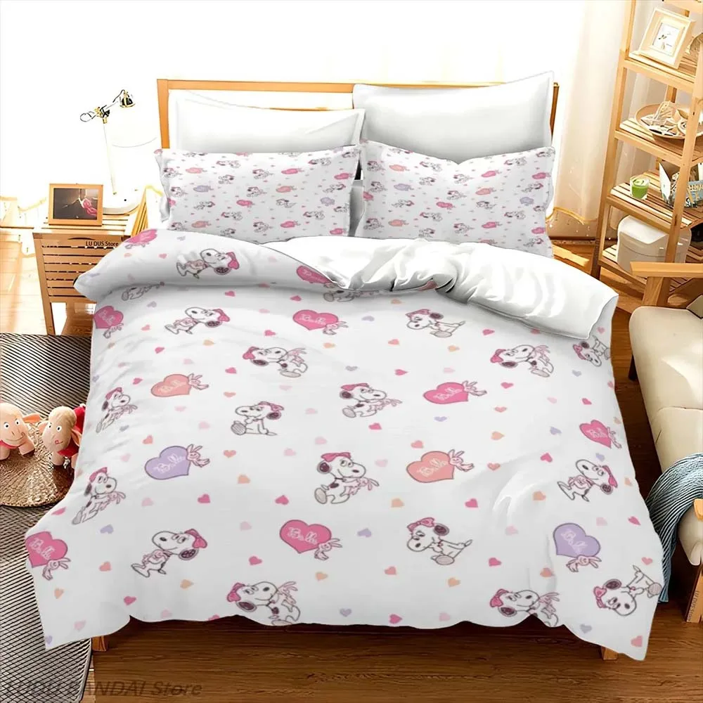 Cartoon Snoopy Duvet Cover 3D Exquisite Anime Digital Print Bedding Set Comforter Bed Youth Home Decor Kids Boys Gift