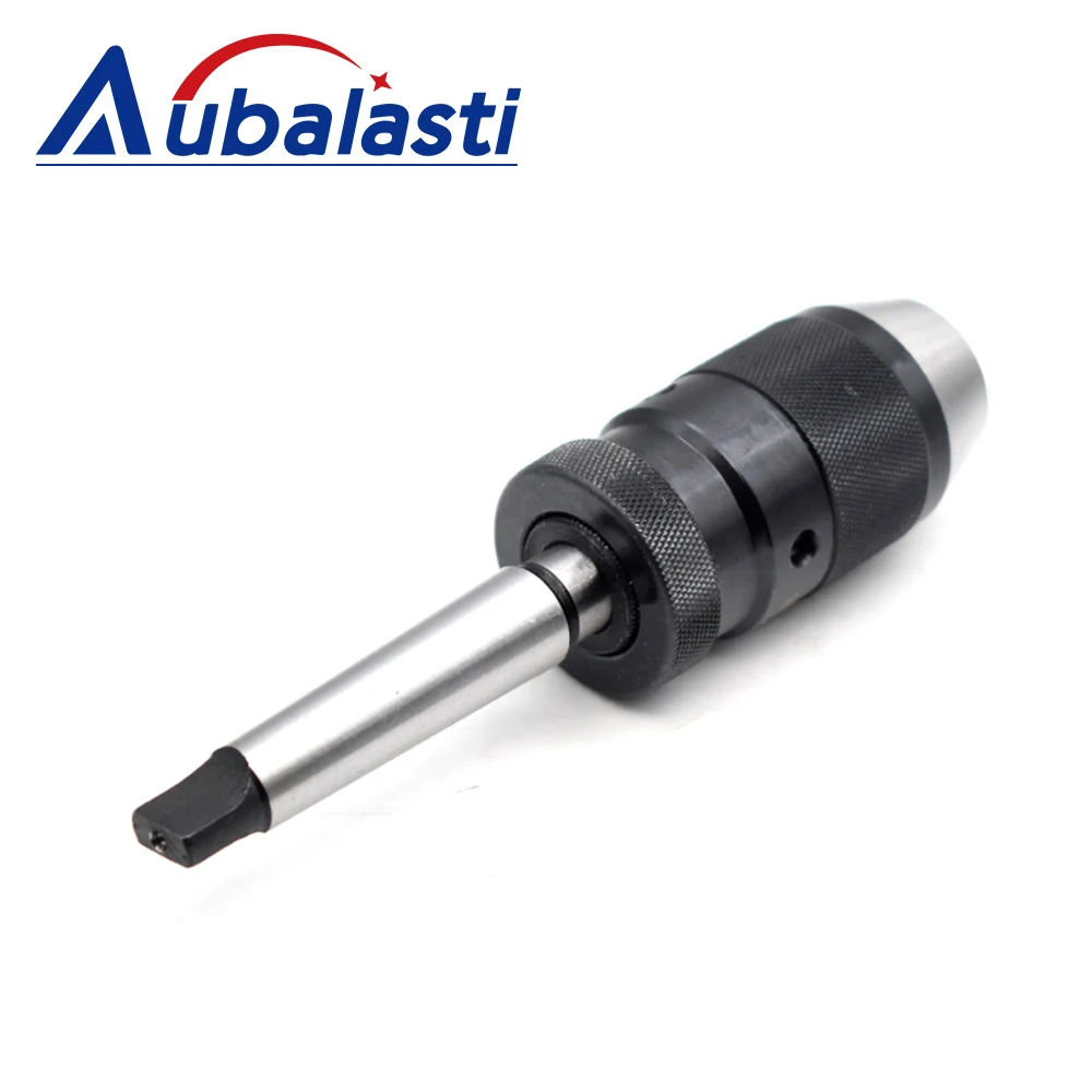 Aubalasti 1/32-1/2 Inch Keyless Drill Chuck With MT2 B16 Shank JT33 Arbor for CNC Tool Machine