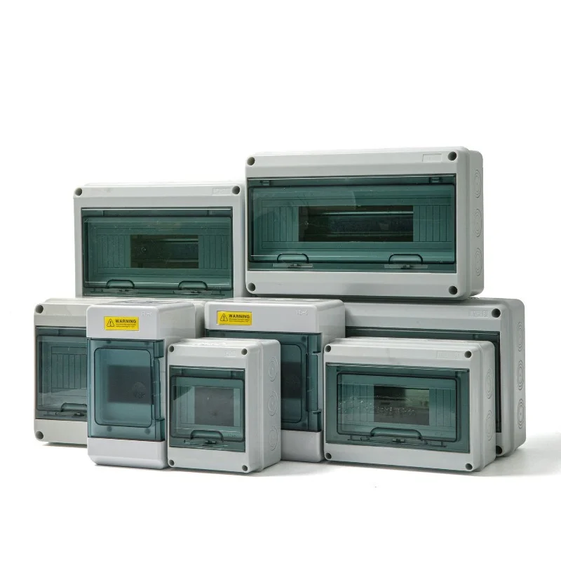 HT Series Junction Box Distribution Box 5/8WAY PC Plastic IP65 Waterproof Fuse Boxes with Terminal DIN Rail for Outdoor Garden