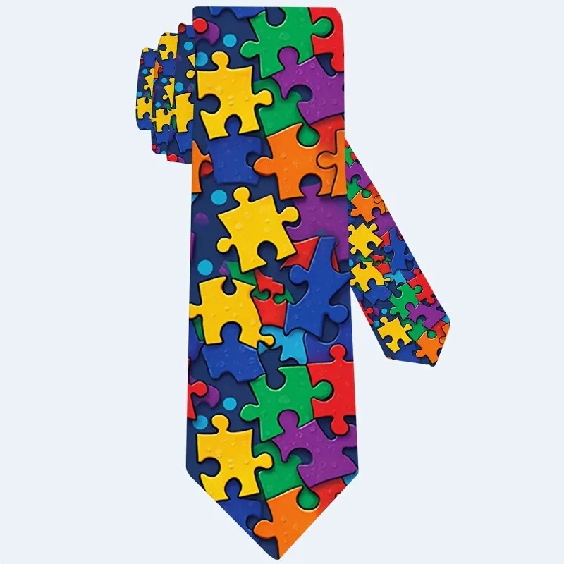 1pc Men' Video Game Themed Necktie Retro Gaming Icon Print Suitable for Parties Holidays Casual Wear