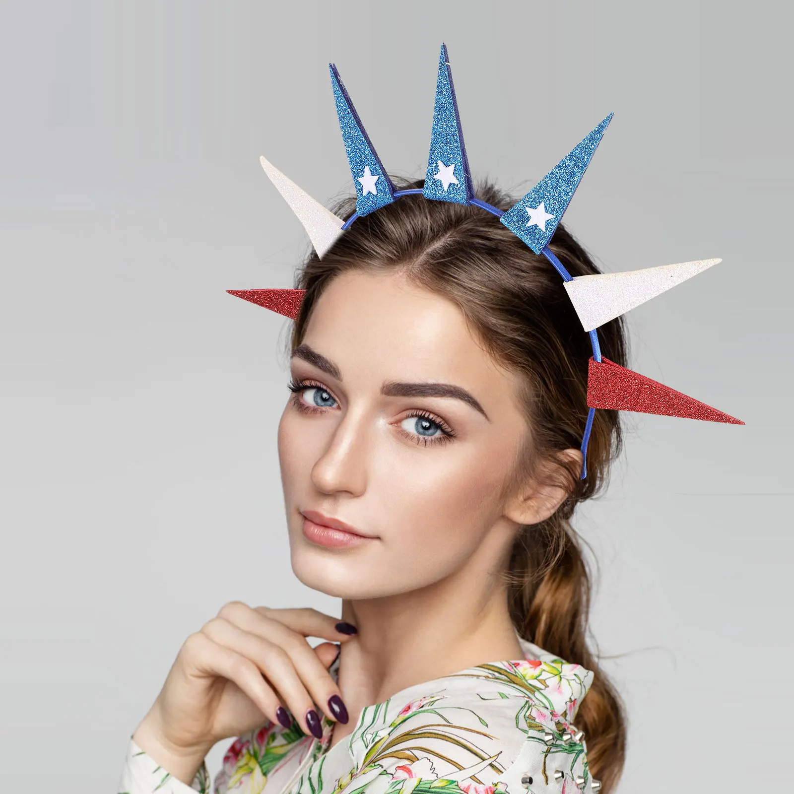 

Independence Day Hair Hoop Glitter Star Festival Headband Decorative Hairband Party Prop 4Th of July Hairbands